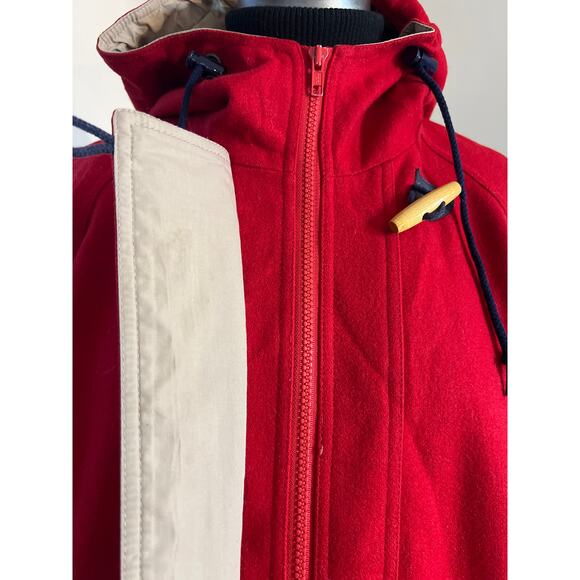 VTG women's Herman Kay wool red blend wool toggle‎ car coat 8 - Picture 4 of 12